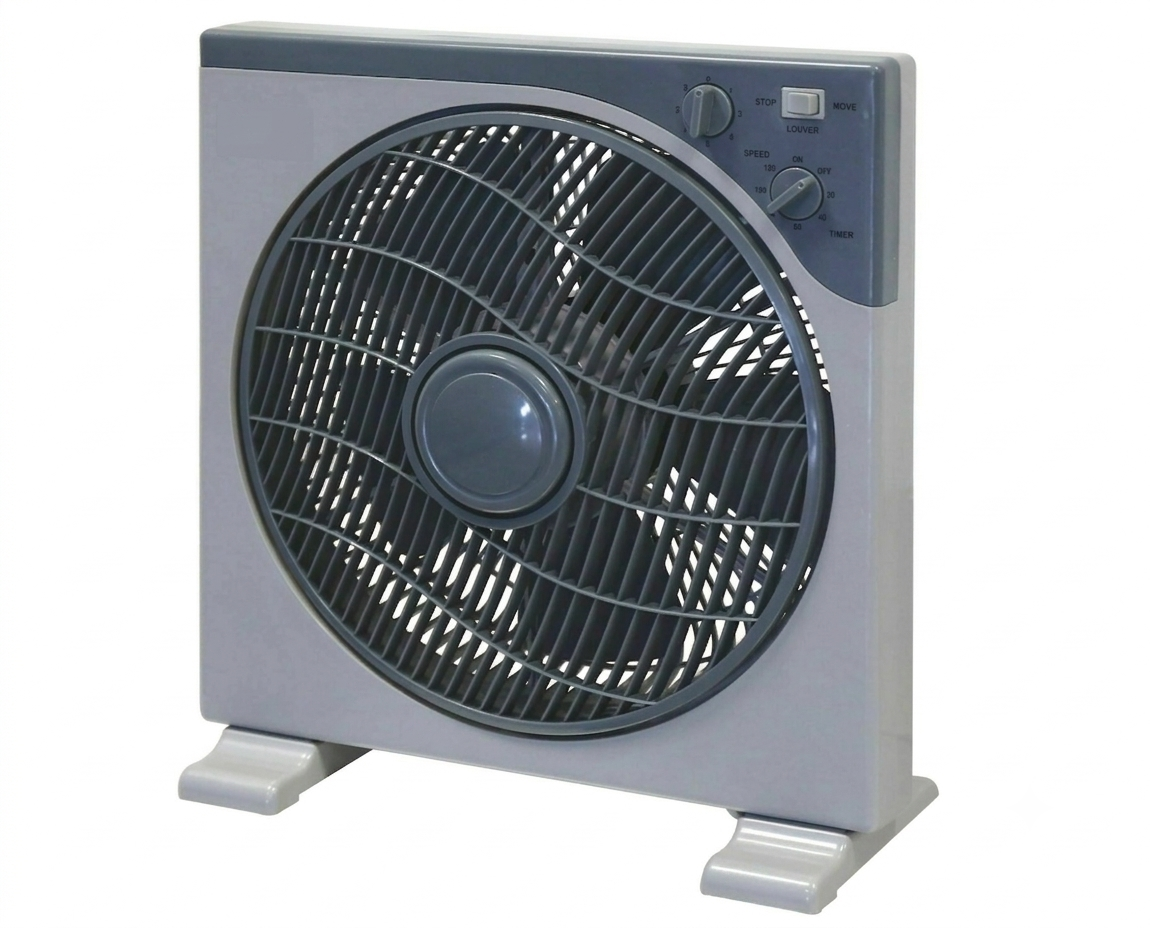Ventilatore Portatile Quadrato Rinfrescante da Pavimento o Tavolo con 5 Pale e 3 Livelli di Intensità Rotazione 360 Gradi e Timer Ventilatore