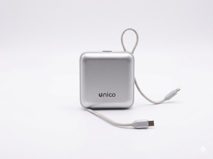 MINI Power Bank 10000mAh - Built-in Cables and 22.5W Fast Charging Mini Portable and Elegant Solution for Your Battery Charged Anywhere Without Messy Cables