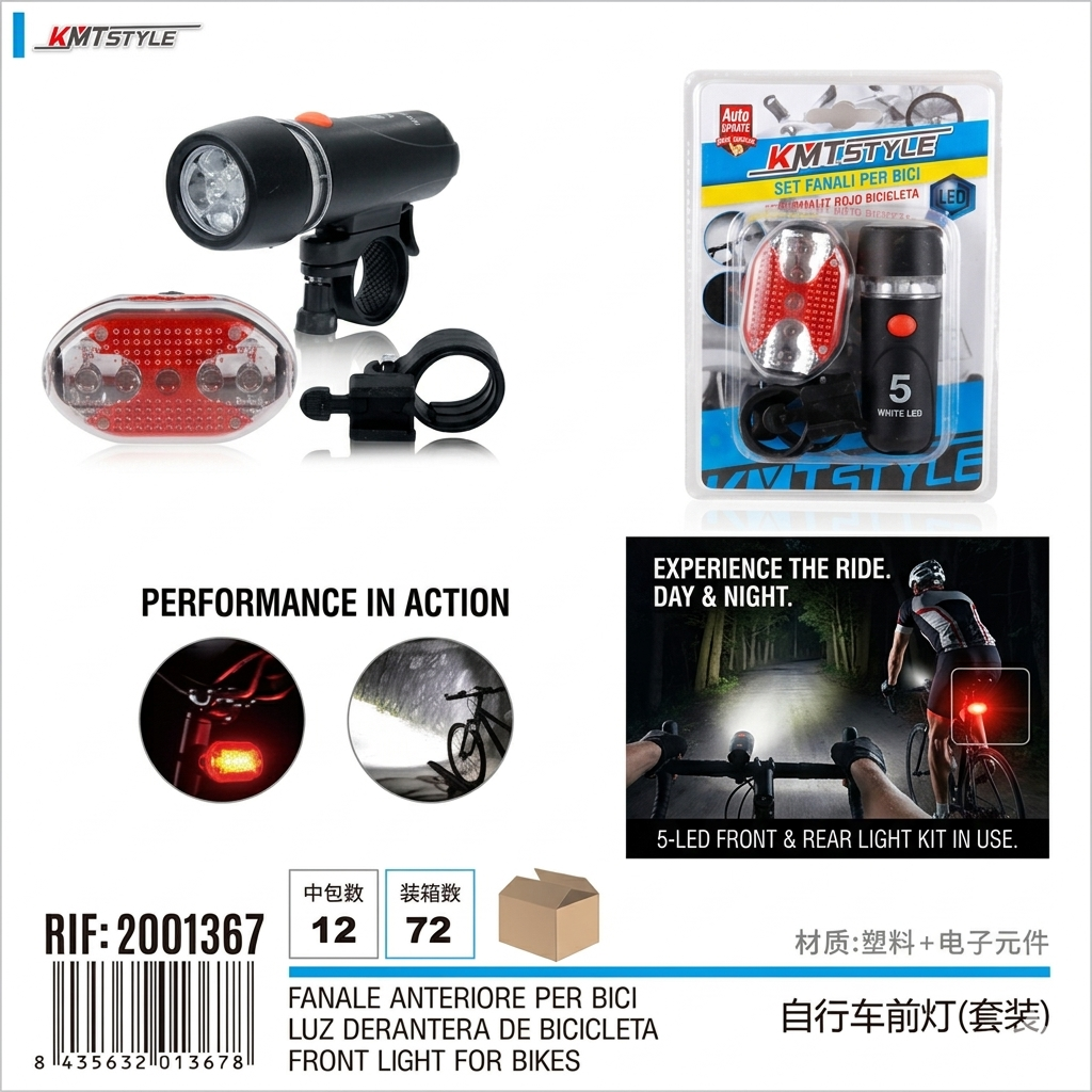 SET FANALI PER BICI LAMPADA