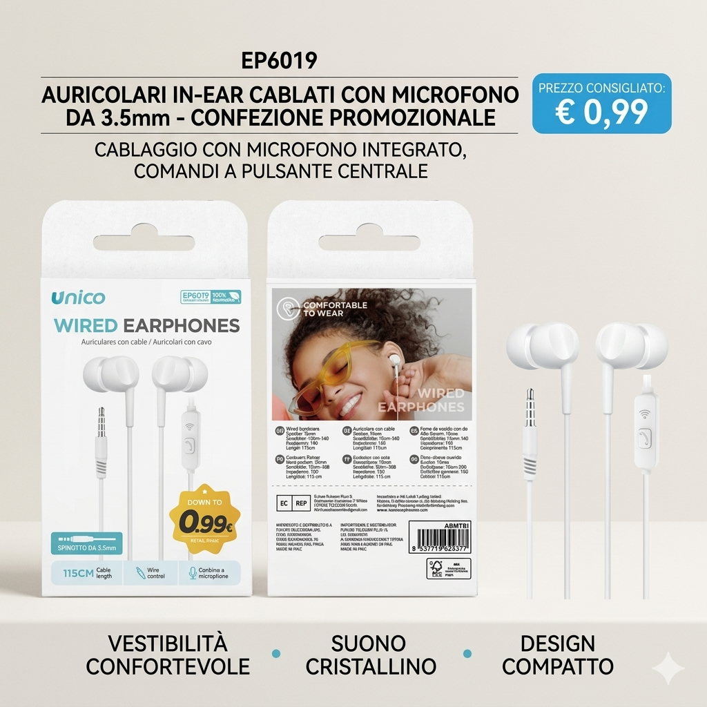 Crystal-clear calls and controls at your fingertips. 📞✨ Discover the comfort of the semi-in-ear design for only €0.99. #earbuds #savings
