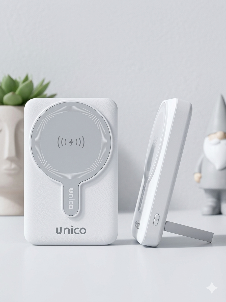 Unico Power Bank Wireless Magnetico 10000mAh 22.5W Ricarica Rapida per Smartphone Design Compatto e Leggero Perfetto per Viaggi e Lavoro