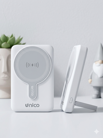 Unico Power Bank Wireless Magnetico 10000mAh 22.5W Ricarica Rapida per Smartphone Design Compatto e Leggero Perfetto per Viaggi e Lavoro