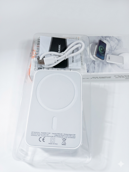 Magnetic Power Bank Lighting 5000mAh Portable Wireless Fast Charger PD 20W with USB-C Cable, Wireless Power Bank, Universal