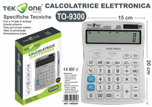 Calcolatrice da Tavolo 14Cifre, Doppia Alimentazione (Solare e Batteria), Display Grande LCD, Tasti Grandi per Ufficio, Casa e Scuola