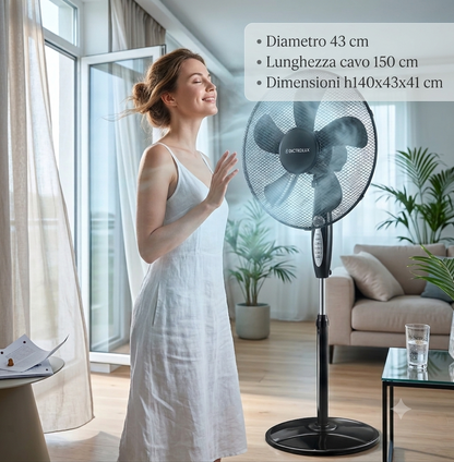 Ventilatore a piantana con telecomando Strong-Air 45 Watt