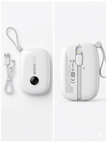 Unico Power Bank 10000mAh con Cavi Integrati Ricarica Rapida 22.5W Portatile e Compatto per Dispositivi Mobili