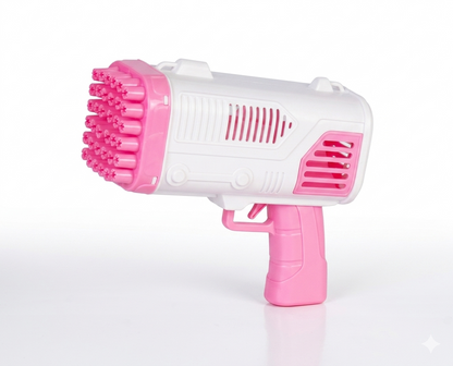 Le Super Bolle Pistola Elettrica per Bolle di Sapone a 36 Fori Blu/Rosa Giocattolo per Bambini Batterie Non Incluse