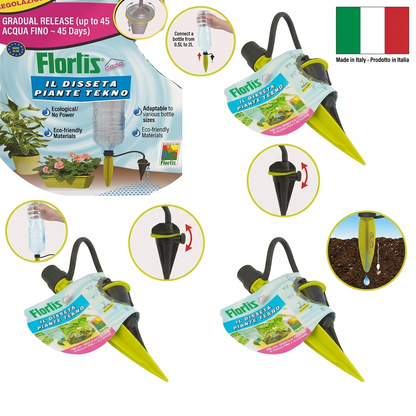 Irrigazione a Goccia Automatica 1pz.Spilli Regolabili per Innaffiare Piante con Valvola di Controllo, Ideali per Esterni, Piante in Vaso e Giardini in Vacanza