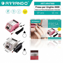 Fresa per Unghie Professionale 20000 RPM, Kit Ricostruzione Unghie per Manicure e Pedicure, Lima Elettrica con 6 Punte e Nastri Abrasivi, Velocità Regolabile
