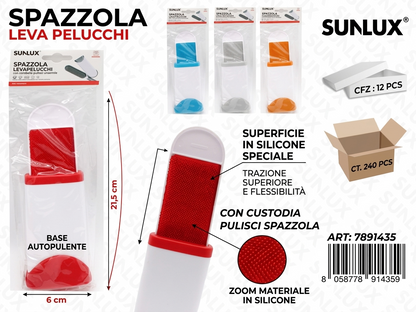 Spazzola levapelucchi con custodia pulisci spazzola