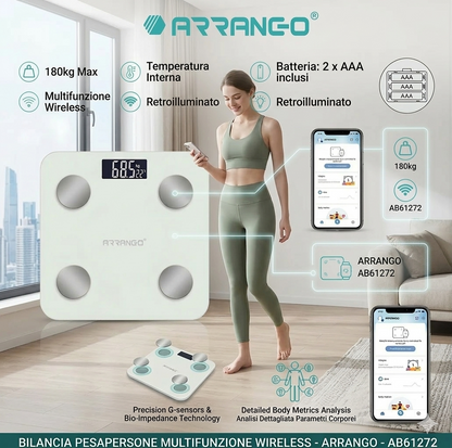Digital Bluetooth electronic bathroom scale glass 180 kg capacity