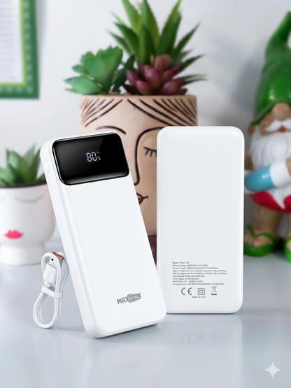 MAX EXCELL Power Bank 30000mAh con 22.5W QC e PD20W Carica Rapida Veloce Alta Capacità Type-C e 2 USB-A Batteria Esterna Portatile