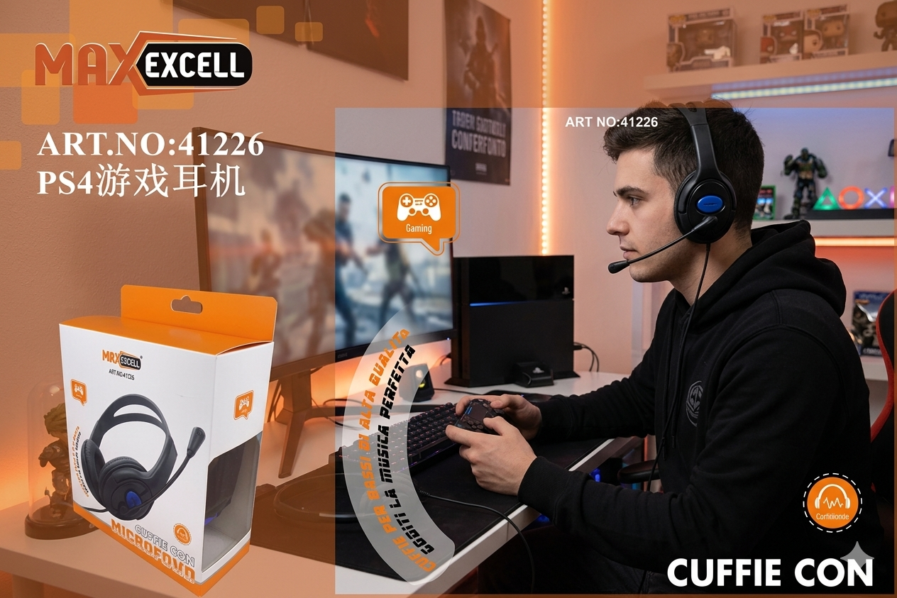 Gaming Headset for PS4 with Adjustable Microphone Hi-Fi Stereo Sound and Powerful Bass