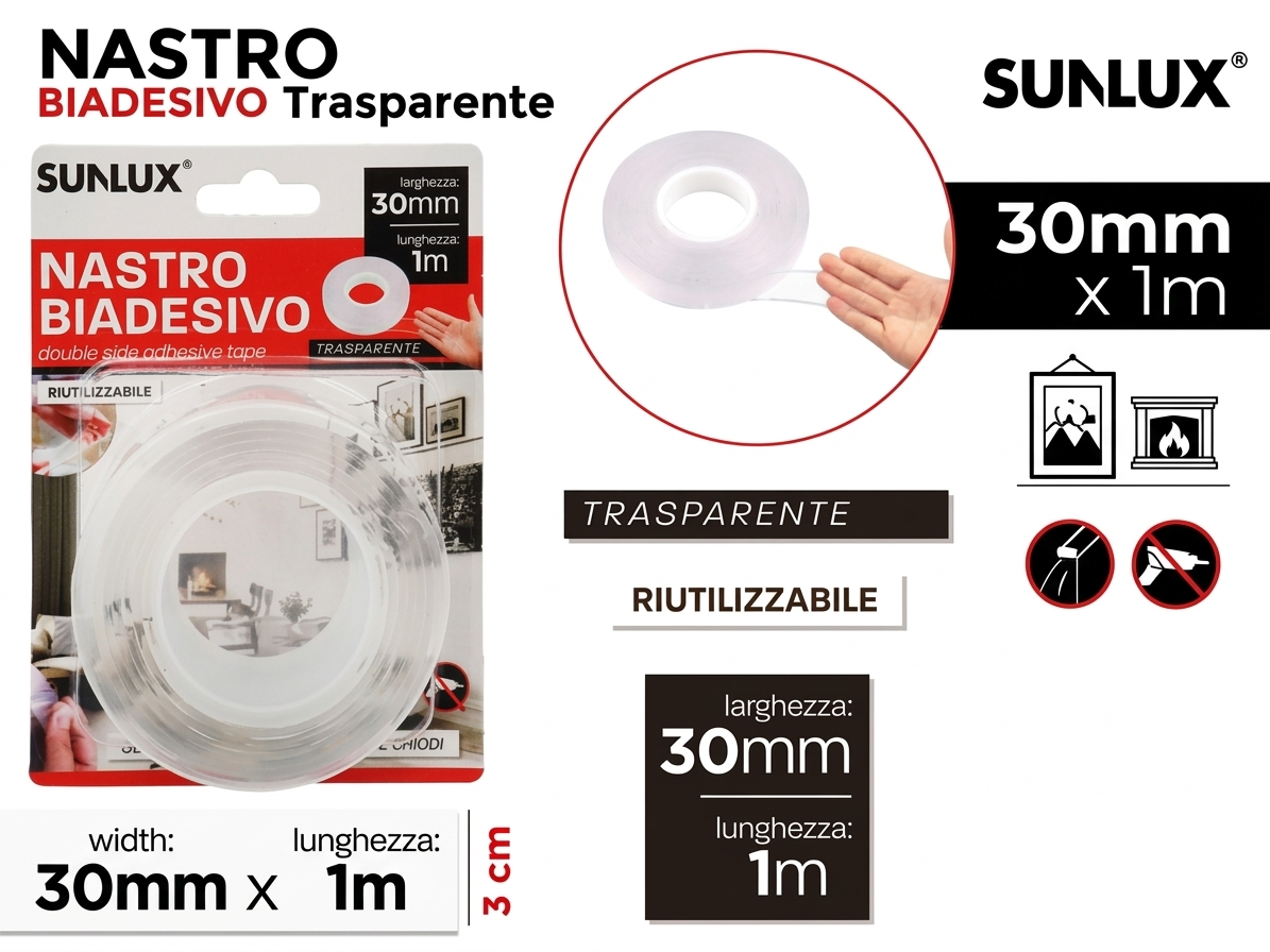 Basta buchi nel muro! 🚫 Questo nastro regge tutto. Nastro biadesivo trasparente  Nastro magico nano  Riutilizzabile e lavabile  Senza fori   Organizzazione cucina/bagno   Tenuta forte