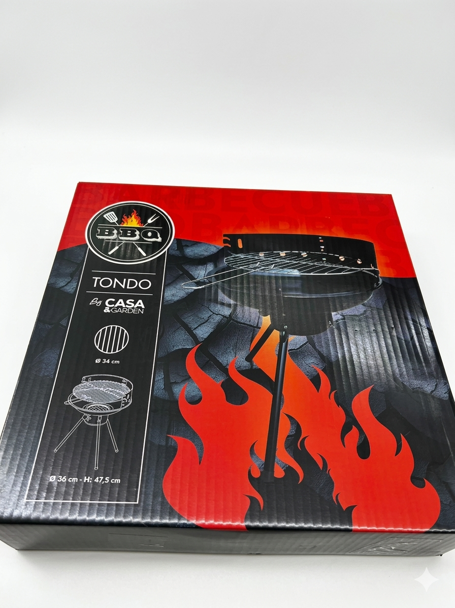 Casa & Garden Round Barbecue: Easy to Assemble Perfect for Your Favorite Meat 36 cm x 47.5 cm