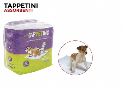 Sunlux Absorbent Pet Mats 60x60 cm 10pcs Made in Italy for Dogs and Cats