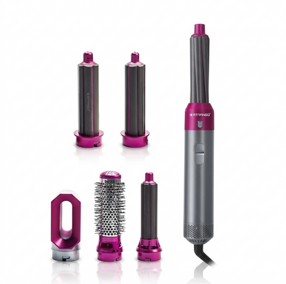 5-in-1 Multifunction Hair Dryer - 1000W Hot Air Brush - Hair Dryer, Volumizer, Curler and Straightener - Ideal for All Hair Types