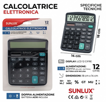 Calcolatrice da Tavolo 12 Cifre, Doppia Alimentazione (Solare e Batteria), Display Grande LCD, Tasti Grandi per Ufficio, Casa e Scuola