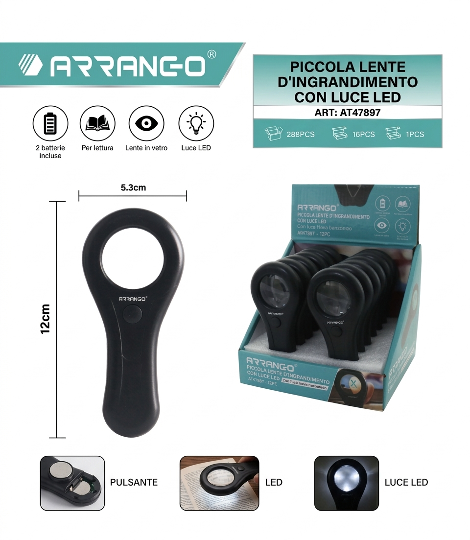 LED MAGNIFYING GLASS SUPER BRIGHT COB LIGHT FOR READING AND WORK