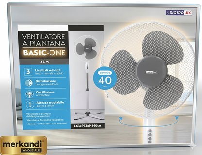 Ventilatore Plus Con Asta Inclusa 140 cm 45 W Alta Qualità per Uso Domestico e Ufficio Ideale per Raffreddamento Efficiente