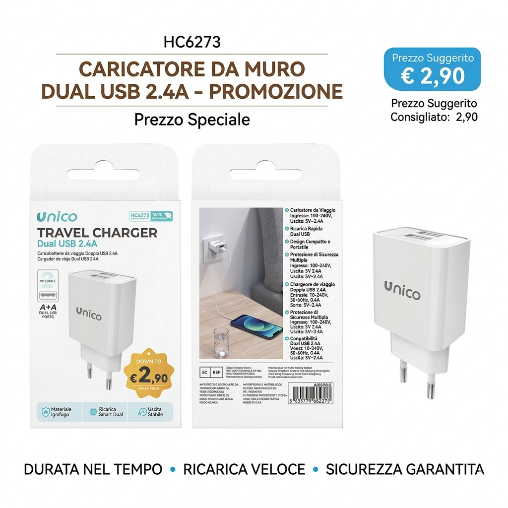 Basta litigare per una presa! + Carica due dispositivi insieme a soli €2,90. Un affare imperdibile! #doppiausb #soluzioni