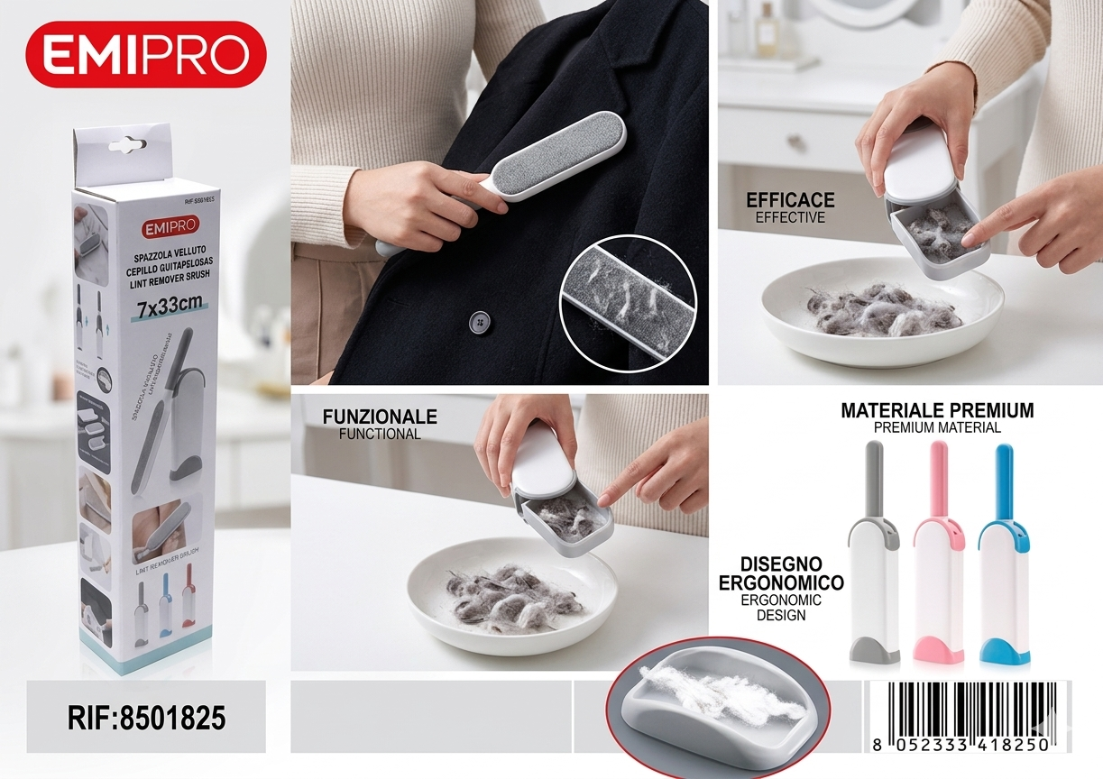 Spazzola Velluto levapelucchi con custodia pulisci spazzola 33*7cm