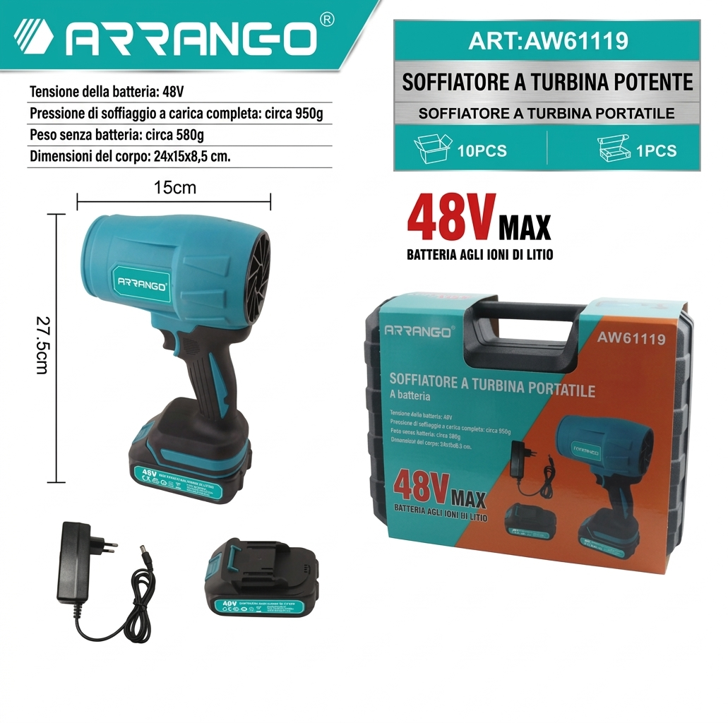 SOFFIATORE  A TURBINA PORTATILE  Venti forti