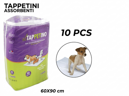 Sunlux Tappetini Assorbenti 60x90 cm 10pz Made in Italy per Cani e Gatti Tappetino Absorbente Ideale per Pulizia Animale Domestico