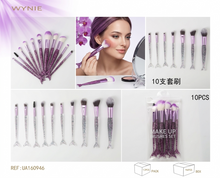 WYNIE KIT PENNELLI PER TRUCCO Set di 10 Pennelli di Alta Qualità per Applicazione Uniforme e Professionale design della coda di sirena
