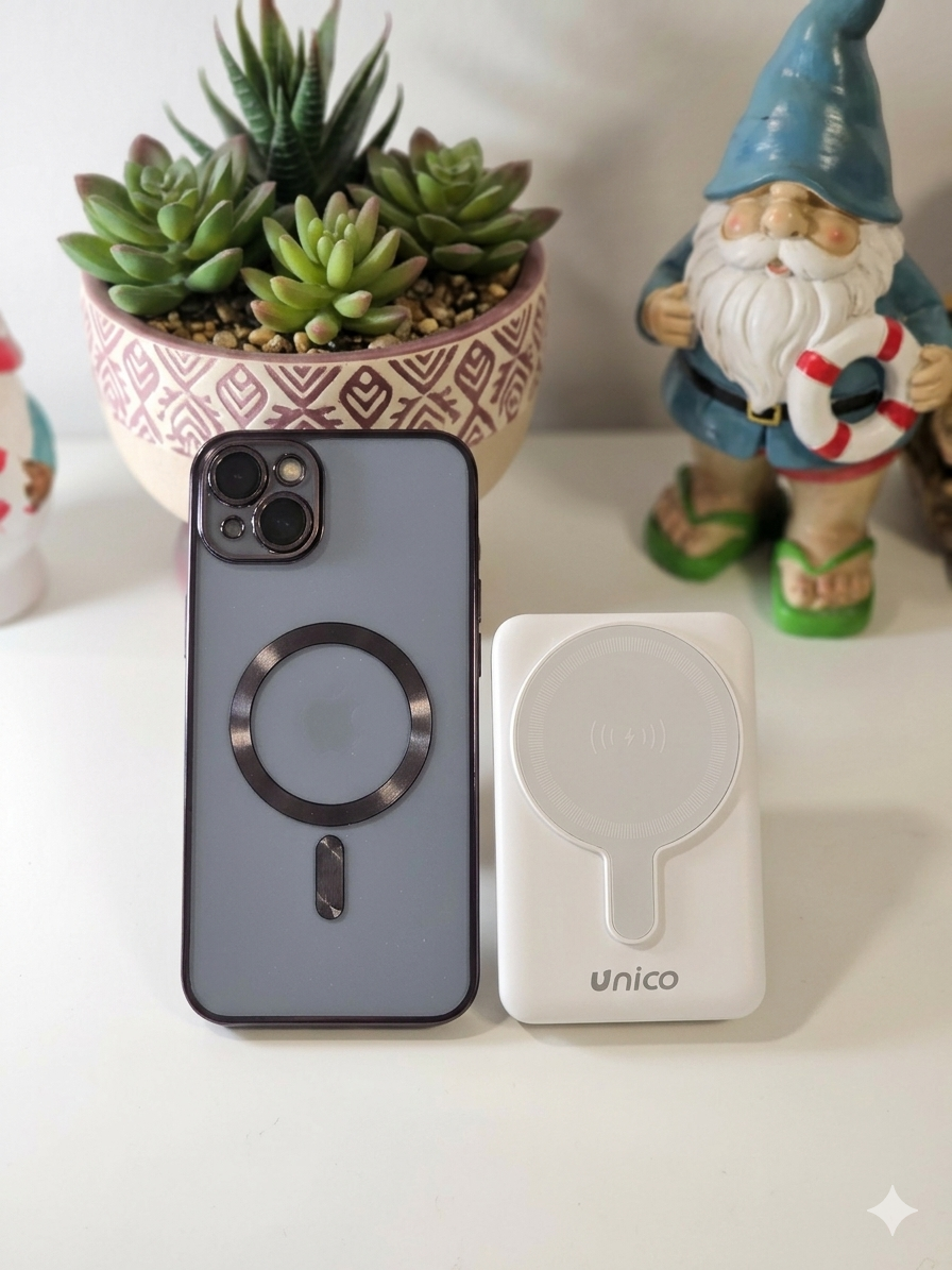 Unico Power Bank Wireless Magnetico 10000mAh 22.5W Ricarica Rapida per Smartphone Design Compatto e Leggero Perfetto per Viaggi e Lavoro