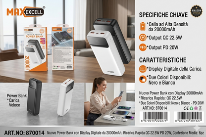 "Mai più senza batteria! 🔋 20000mAh di pura potenza.