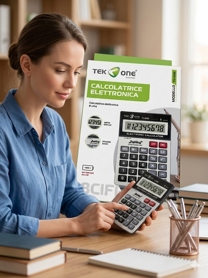 8-Digit Desktop Calculator, Large LCD Display, Large Buttons for Office, Home, and School