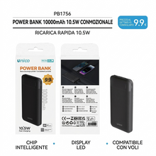 PB1756 Power Bank Portatile 10000mAh, Ricarica 10.5W, Display LED, Chip Intelligente, Sicuro per Voli Aerei, Design Ultrasottile - PROMOZIONE €9,90