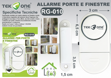 Tek One Allarme per Porte e Finestre Piccolo RG-010 Tecnologia Sicurezza Domestica 3 cm Protezione Efficace e Facile da Installare
