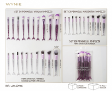WYNIE KIT PENNELLI PER TRUCCO Set di 10 Pennelli di Alta Qualità per Applicazione Uniforme e Professionale design della coda di sirena