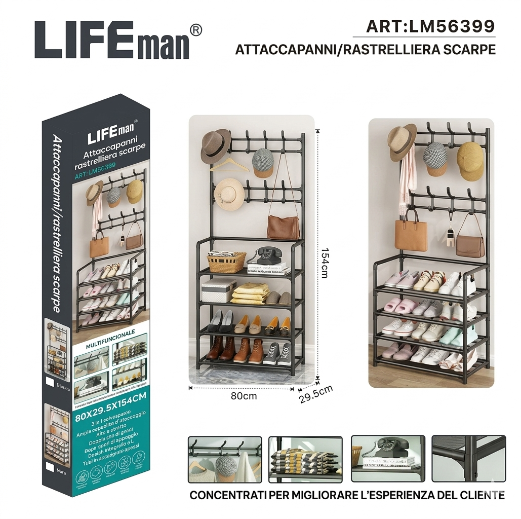 COAT RACK Shoe rack 80*29.5*154CM