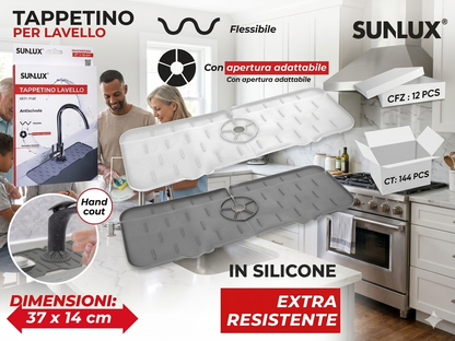 SUNLUX Non-Slip Silicone Sink Mat 37x14 cm Durable and Resilient for Effective Filtering and Easy Installation