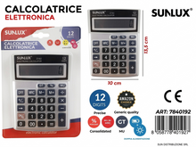Calcolatrice da Tavolo 12 Cifre, Doppia Alimentazione  Display Grande LCD, Tasti Grandi per Ufficio, Casa e Scuola