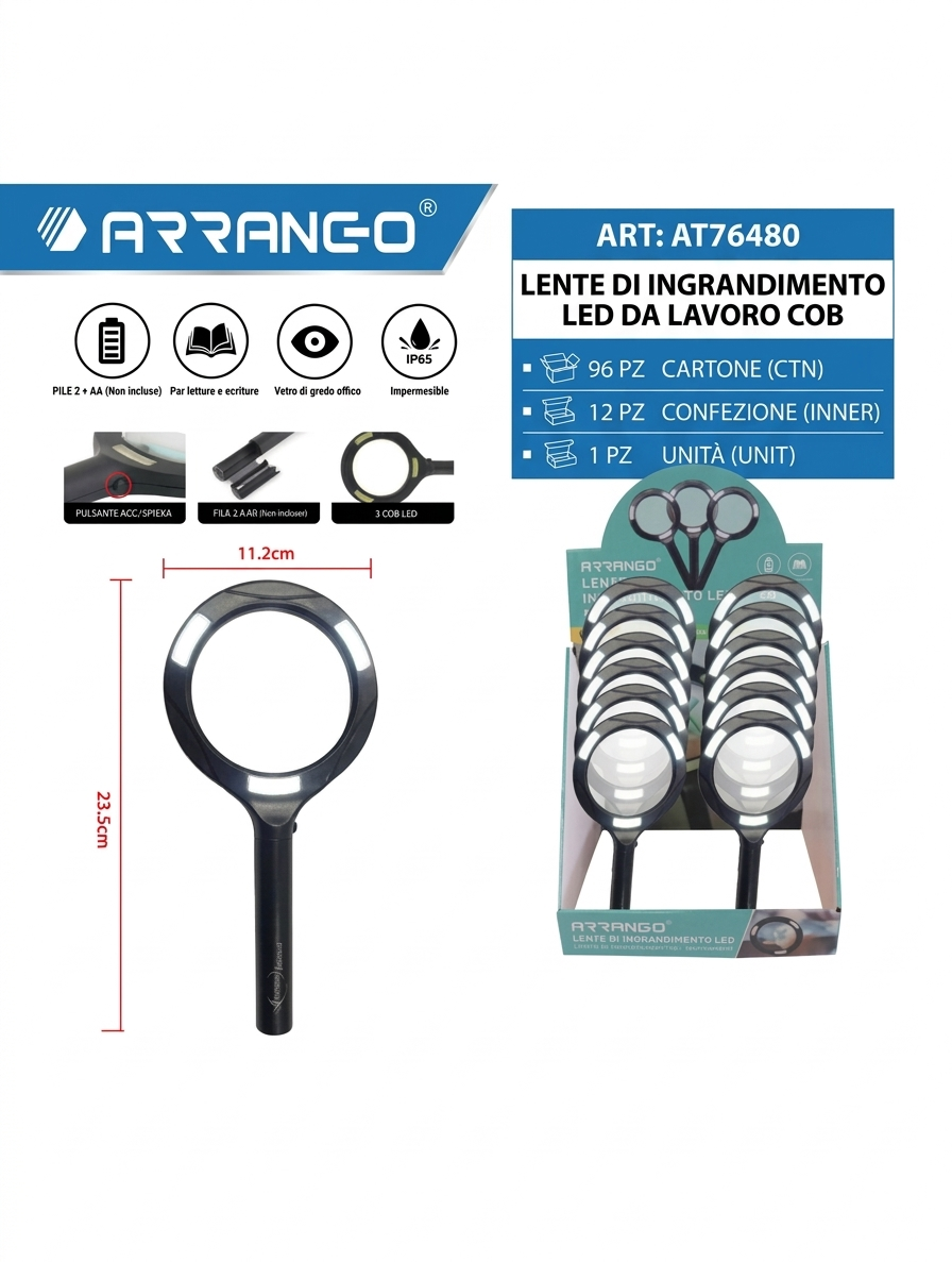 LED MAGNIFYING GLASS SUPER BRIGHT COB LIGHT FOR READING AND WORK