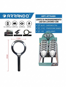 LENTE DI INGRANDIMENTO LED  LUCE COB SUPER LUMINOSA PER LETTURA E LAVORO