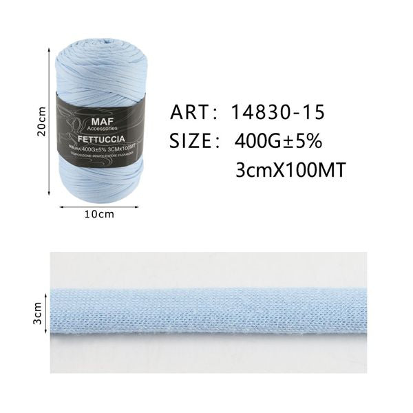 Ribbon - 400g/109 Yards Chunky Cotton Blend Fabric Yarn - 3cm Wide Soft Stretchy Knitting Yarn for Crochet Baskets, Rugs, Handbags & DIY Home Decor