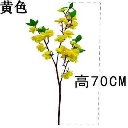 12 Artificial Cherry and Peach Blossom Branches, Silk Fake Flowers, Home Decoration