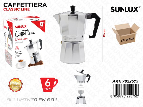 Induction Coffee Maker, Induction Moka Pot 1/2/3/6 Cups, Aluminum Espresso Moka Pot, Compatible with Gas and Induction Hobs