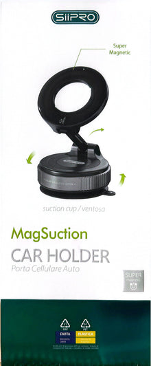 Supporto Magnetico per Telefono Super Forte N52, Lega di Alluminio Aggiornata, Design Pieghevole e Rotabile a 360°, Dotato di Ventosa a Vuoto, Perfetto per Cruscotti Auto, Piastrelle del Bagno e Superfici in Vetro