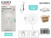GANCIO ventosa 1PZ PESO MAX 3KG 7cm