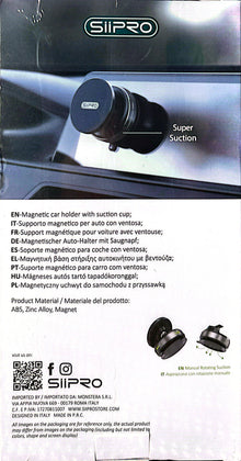 Supporto Magnetico per Telefono Super Forte, Lega di Alluminio Aggiornata, Design Pieghevole e Rotabile a 360°, Dotato di Ventosa a Vuoto, Perfetto per Cruscotti Auto, Piastrelle del Bagno e Superfici in Vetro