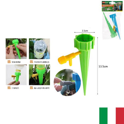 Irrigazione a Goccia Automatica, Spilli Regolabili per Innaffiare Piante con Valvola di Controllo, Ideali per Esterni, Piante in Vaso e Giardini in Vacanza