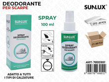 SUNLUX Spray Deodorante per Scarpe 100ml Adatto a Tutti i Tipi di Calzature Elimina Odori