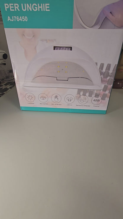 1 Piece Nail Lamp with 24 Lamp Beads, Dual Light Source Nail Machine, for Women and DIY Nail Art Use