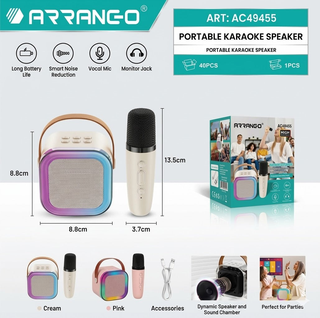mini Cassa Bluetooth con microfoni per karaoke